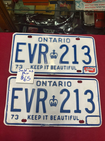 ONTARIO LICENSE PLATES