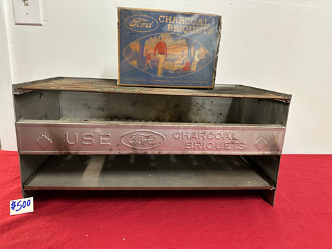 ORIGINAL FORD BBQ GRILL WITH FORD BRIQUETS