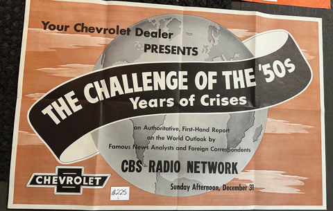 CHEVROLET CBS RADIO POSTER
