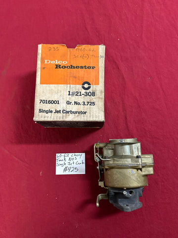 1960-62 CHEVROLET NOS TRUCK SINGLE JET CARBURETOR 10-30 SERIES