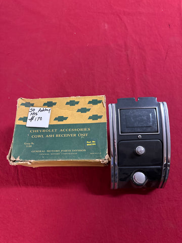 1950 CHEVROLET NOS CLOCK, ASHTRAY, AND CIGARETTE LIGHTER HOUSING