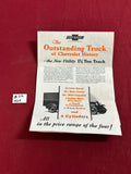 1929 CHEVROLET TRUCK POSTER BROCHURE