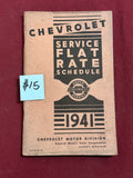 1941 CHEVROLET SERVICE FLAT RATE SCHEDULE