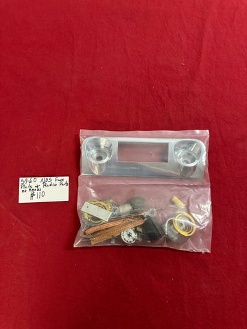 1959-60 CHEVROLET NOS RADIO FACE PLATE AND PARTS NO KNOBS