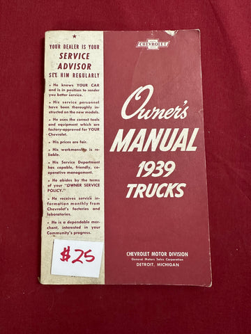1939 CHEVROLET TRUCKS OWNERS MANUAL