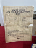 1938 CHEVROLET TRUNK NEON SIGN