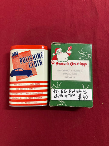 1947-65 CHEVROLET NOS POLISHING CLOTH AND CAN