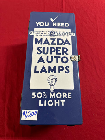 ORIGINAL MAZDA SUPER AUTO LAMPS PORCELAIN DISPLAY CABNET
