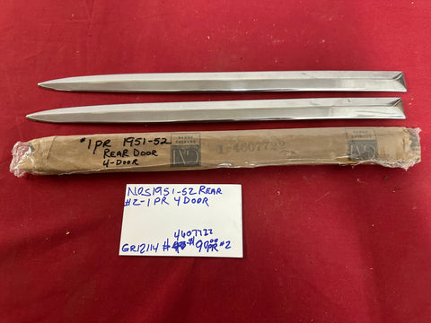 1951-52 CHEVROLET NOS 4 DOOR SPEAR MOLDINGS