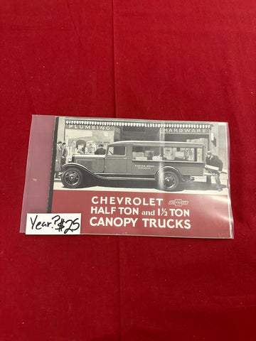 CHEVROLET HALF TON AND 1 1/2 TON BOOKLET