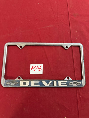 DEVIE CHEVROLET LICENSE PLATE FRAME