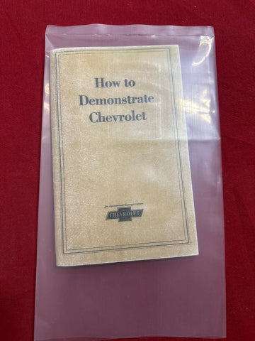 HOW TO DEMONSTRATE CHEVROLET BOOKLET