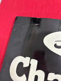 ORIGINAL FORD CHARCOAL BRIQUETS RARE TIN SIGN BACKED ON BLACK WOOD BOARD