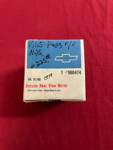 1965 CHEVROLET NOS PASSENGER CAR RIGHT OUTSIDE REAR VIEW MIRROR