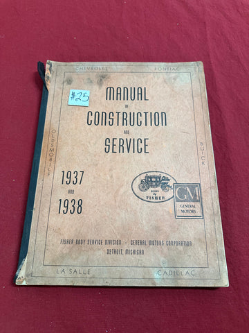 1937-38 CHEVROLET MANUAL CONSTRUCTION SERVICE BOOK