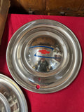 1949-50 CHEVROLET NOS ACCESSORY HUBCAPS SET OF FOUR IN ORIGINAL BOX