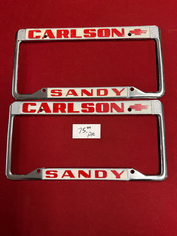 CARLSON SANDY CHEVROLET LICENSE PLATES