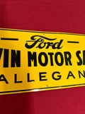 ORIGINALLY FORD COLVIN MOTOR SALES ALLEGAN SIGN TIN