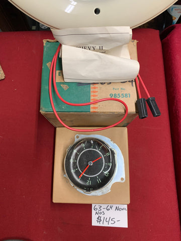 1963-64 CHEVROLET NOS NOVA CHEVY TWO ELECTRIC CLOCK