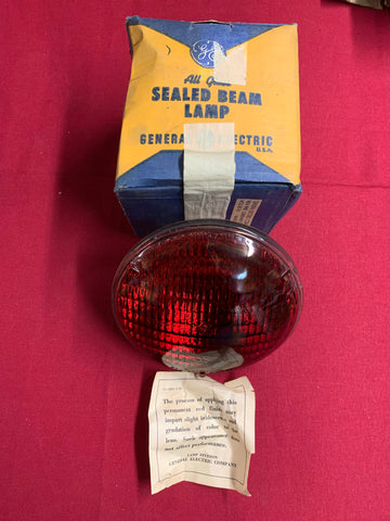 NOS LARGE 12V RED SEALED BEAM LIGHT