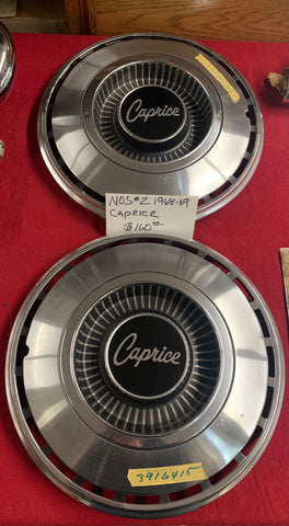 1968-69 CHEVROLET NOS CAPRICE SET OF TWO HUBCAPS