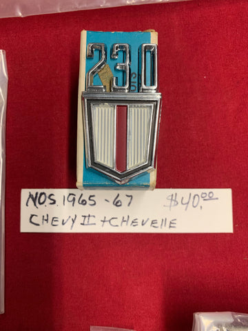 1965-67 CHEVROLET NOS CHEVY TWO CHEVELLE 230 EMBLEM