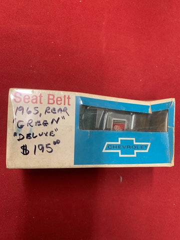 1965 CHEVROLET NOS REAR DELUXE GREEN SEATBELT