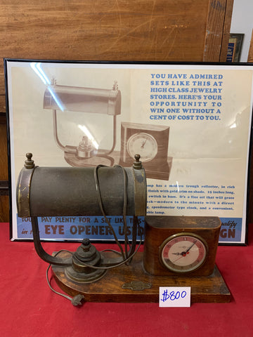 DEALERSHIP SALESMAN GIFTED LAMP AND CLOCK