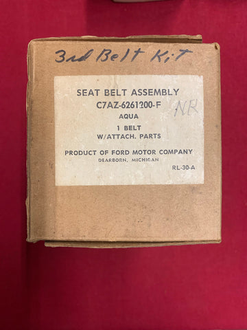 1967 FORD NOS 3RD SEATBELT AQUA