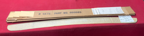 1951-54 CHEVROLET NOS 1953-54 BEL AIR AND CONVERTIBLE WINDSHIELD GLARE SHIELD TWO IN BOX