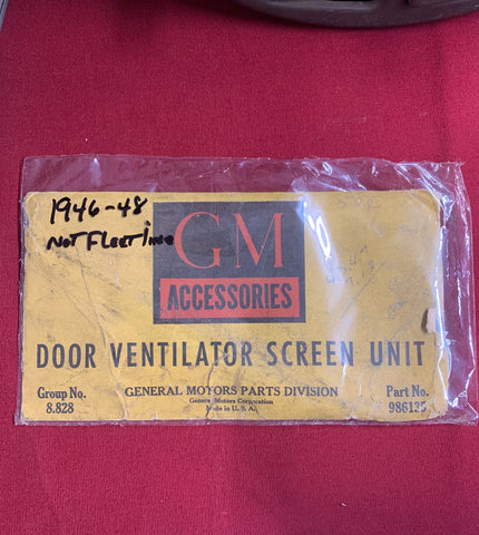 1946-48 CHEVROLET NOS DOOR VENT SCREENS NOT FLEETLINE