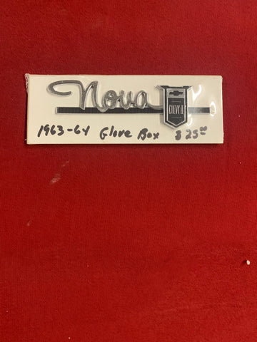 1963-64 CHEVROLET NOS GLOVE BOX EMBLEM