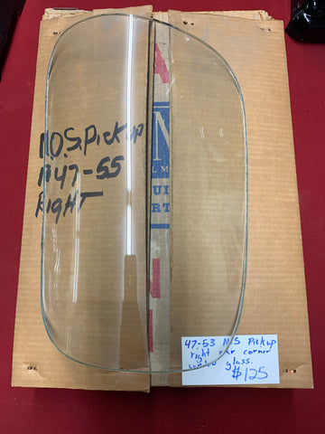 1947-55 CHEVROLET PICKUP NOS RIGHT REAR WINDOW GLASS