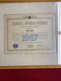 1951 CHEVROLET APPROVED MECHANIC CERTIFICATE