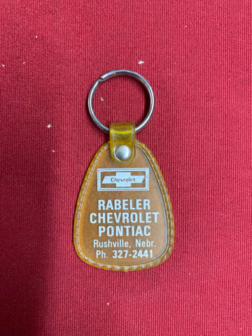 RABELER CHEVROLET NOS KEYCHAIN RUSHVILLE NEBRASKA